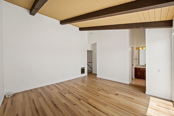 Empty room, Interior, Wooden Beams, Wood Texture Flooring