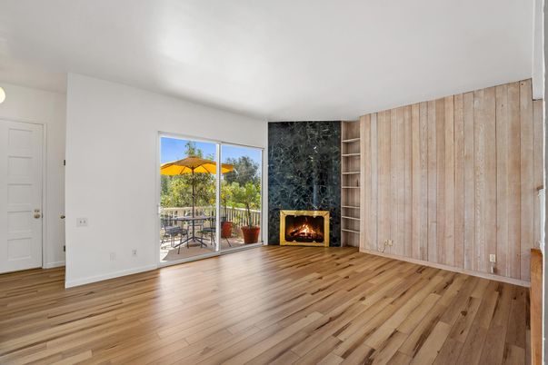 Empty room, Fireplace, Interior, Wood Texture Flooring
