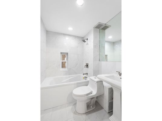 Bathroom, Interior, Marble, Marble Walls, Recessed Lighting