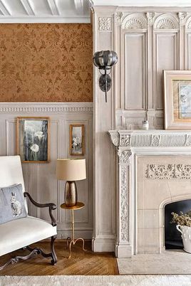 Fireplace, Interior, Wood Texture Flooring