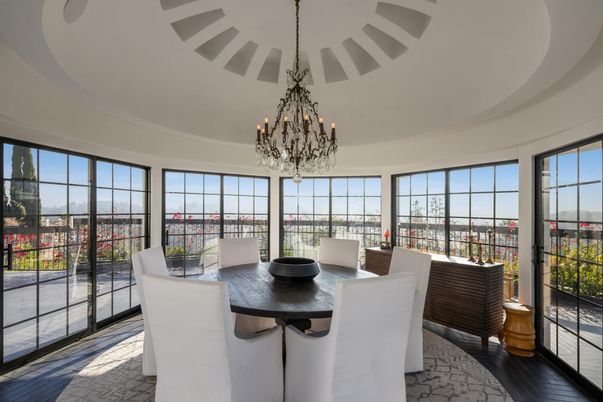Chandelier, Dining room, Interior, Wood Texture Flooring