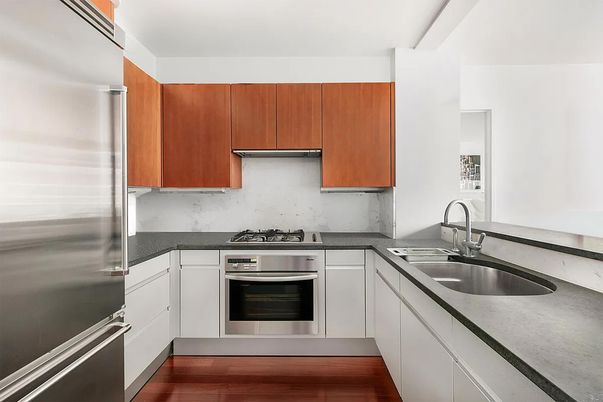 Interior, Kitchen, Stainless Steel Appliances, Wood Texture Flooring