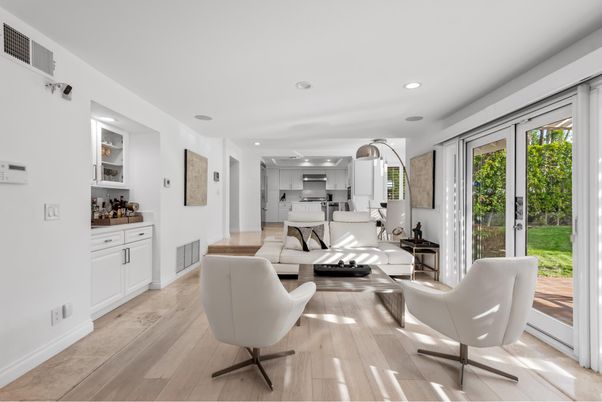 Home Office, Interior, Kitchen, Recessed Lighting, Wood Texture Flooring