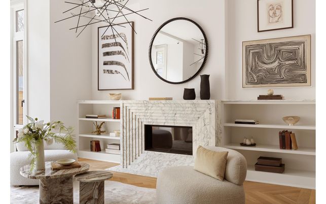 Fireplace, Interior, Wood Texture Flooring