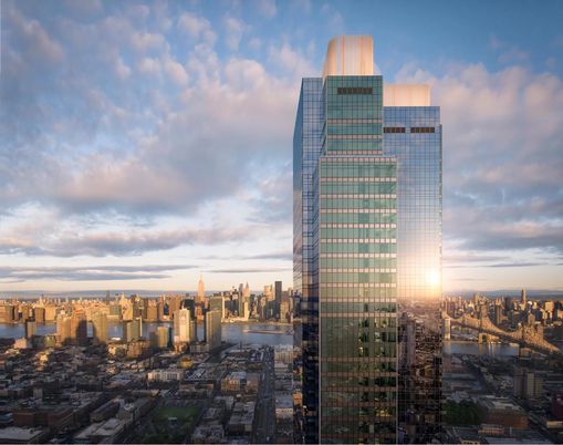 Exterior, Facade, Water, Highrise