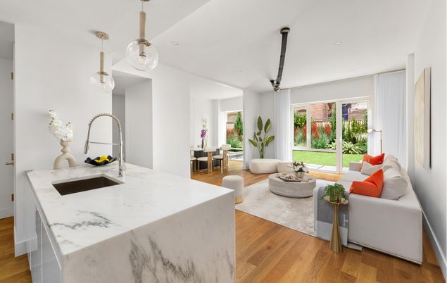 Dining room, Interior, Kitchen, Living room, Pendant Lights, Recessed Lighting, Wood Texture Flooring
