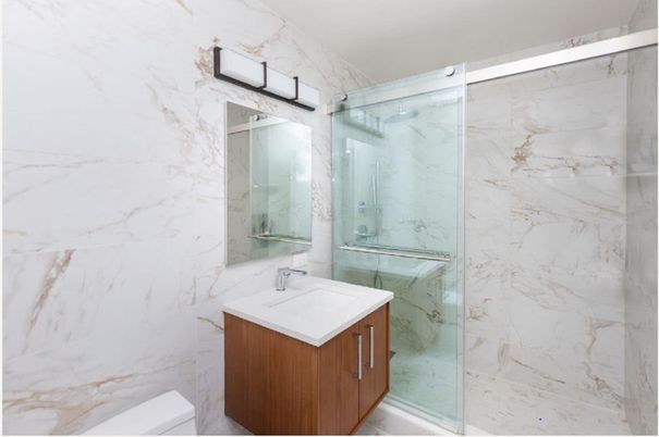 Bathroom, Glass Shower, Interior, Marble Walls