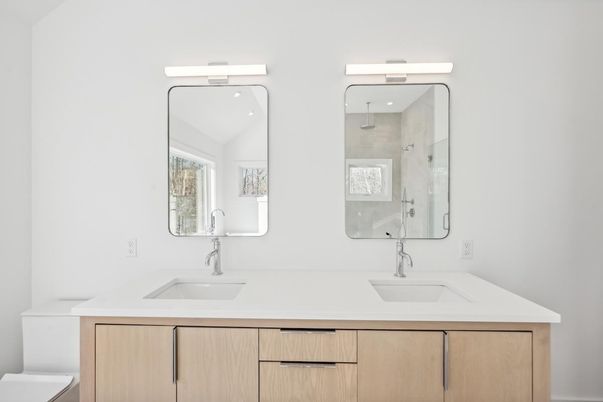 Bathroom, Dual Sink Vanities, Glass Shower, Interior