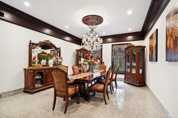 Chandelier, Dining room, Interior, Recessed Lighting