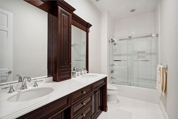 Bathroom, Dual Sink Vanities, Glass Shower, Interior
