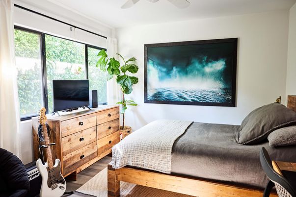 Bedroom, Interior, Wood Texture Flooring