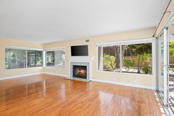 Empty room, Fireplace, Interior, Wood Texture Flooring