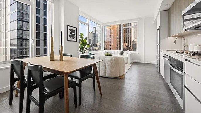 Dining room, Interior, Kitchen, Living room, Wood Texture Flooring