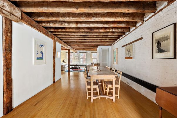 Dining room, Interior, Wooden Beams, Wood Texture Flooring