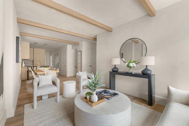 Dining room, Interior, Kitchen, Living room, Wooden Beams, Wood Texture Flooring