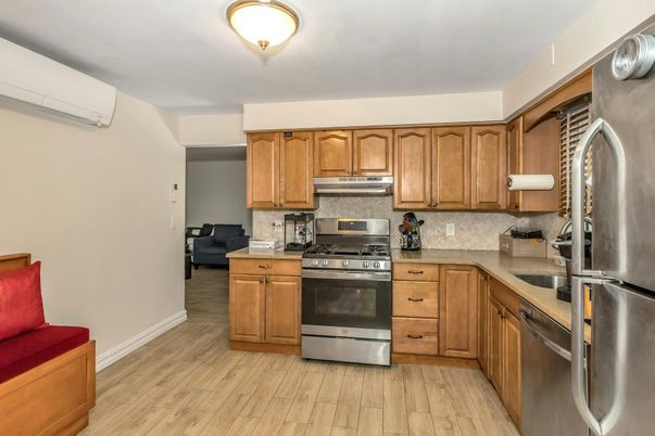 Interior, Kitchen, Stainless Steel Appliances, Wood Texture Flooring