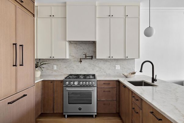 Interior, Kitchen, Pendant Lights, Stainless Steel Appliances, Wood Texture Flooring