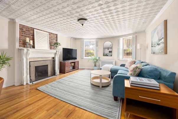Fireplace, Interior, Living room, Stone Walls, Wood Texture Flooring