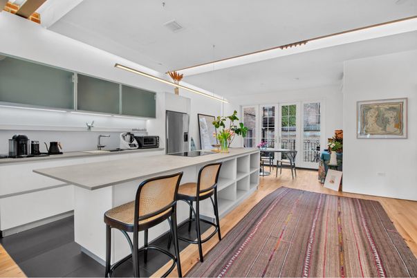 Interior, Kitchen, Pendant Lights, Wood Texture Flooring