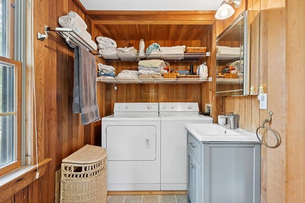 Interior, Washer, Wooden Walls