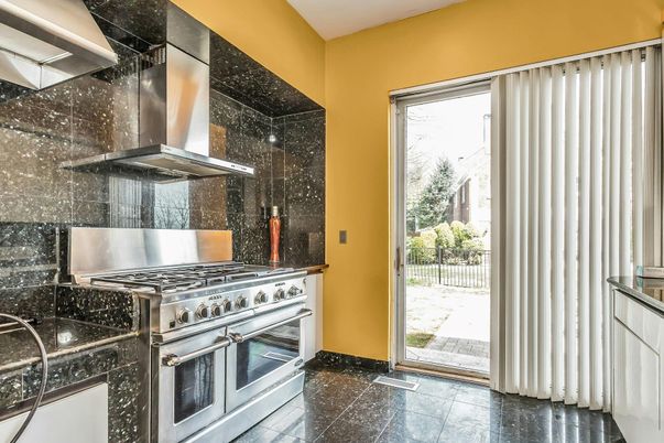 Interior, Kitchen, Marble Walls, Stainless Steel Appliances
