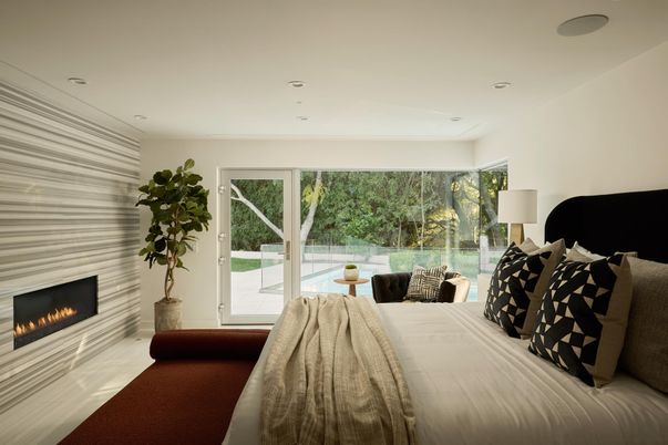 Bedroom, Fireplace, Interior, Recessed Lighting