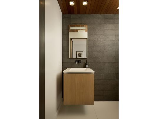 Bathroom, Interior, Recessed Lighting, Wooden Ceilings