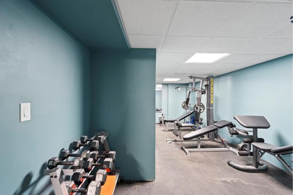 Fitness Equipment, Gym, Interior, Recessed Lighting