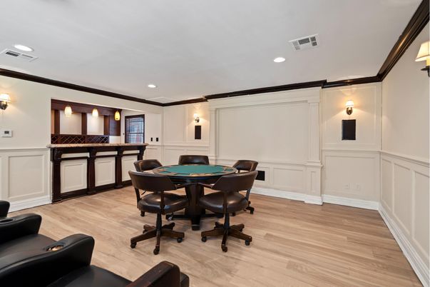 Game Room, Interior, Recessed Lighting, Wood Texture Flooring