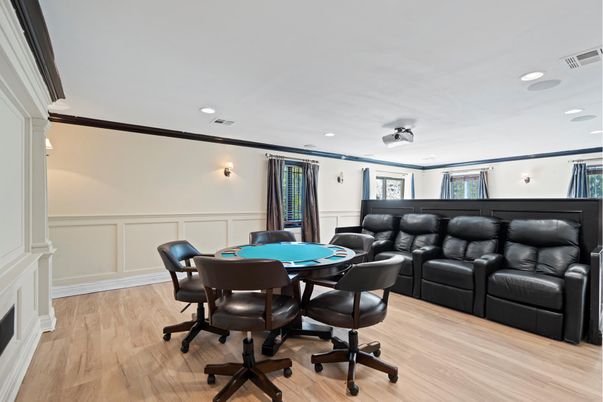 Game Room, Interior, Recessed Lighting, Wood Texture Flooring
