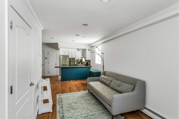 Interior, Kitchen, Living room, Recessed Lighting, Stainless Steel Appliances, Wood Texture Flooring