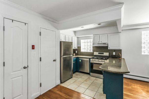 Interior, Kitchen, Stainless Steel Appliances, Wood Texture Flooring