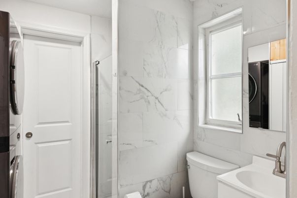 Bathroom, Glass Shower, Interior, Marble Walls