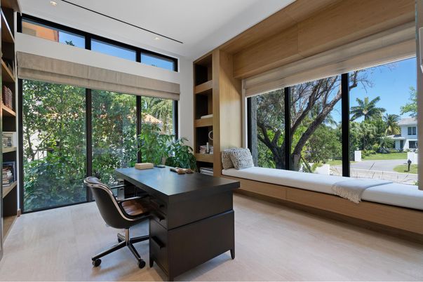 Bedroom, Home Office, Interior, Recessed Lighting, Wood Texture Flooring