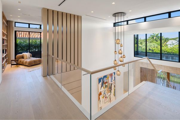Bedroom, Interior, Pendant Lights, Recessed Lighting, Wood Texture Flooring