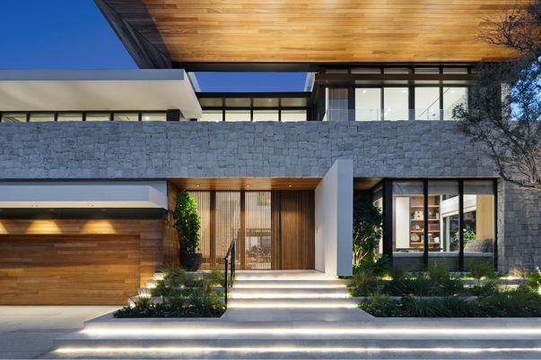 Attached, Exterior, Facade, Modern