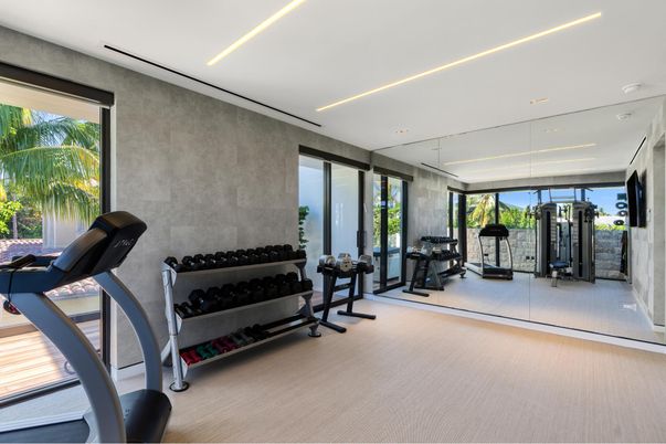 Fitness Equipment, Gym, Interior, Recessed Lighting
