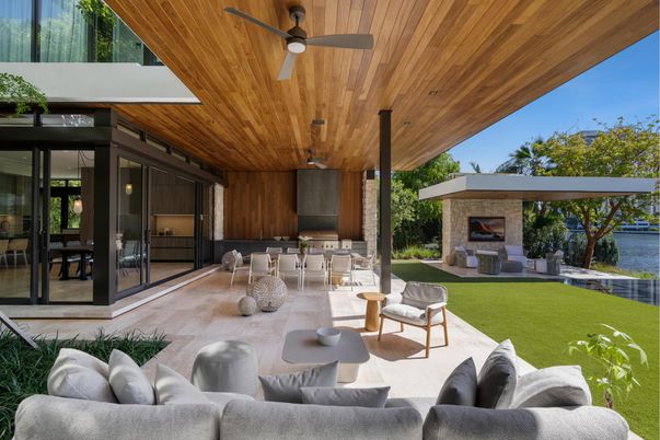 Backyard, Exterior, Fireplace, Water