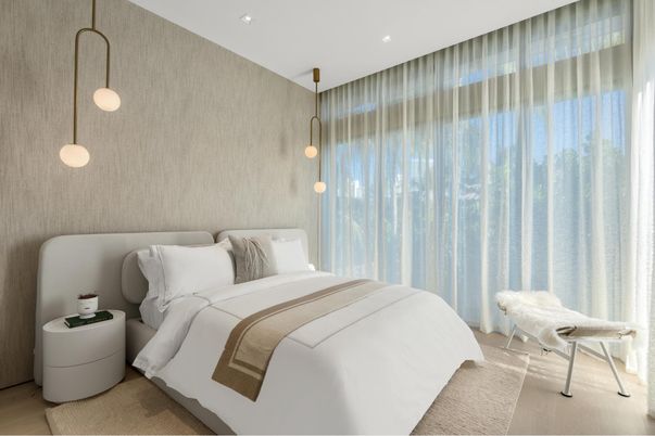 Bedroom, Interior, Pendant Lights, Recessed Lighting