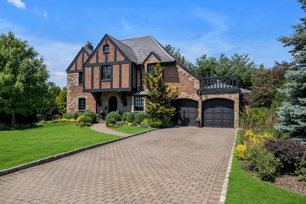 Attached, Exterior, Facade, Brick Facade, Tudor Revival