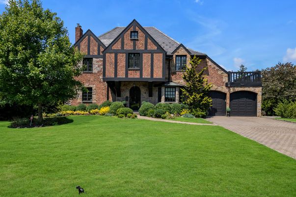 Attached, Exterior, Facade, Brick Facade, Tudor Revival