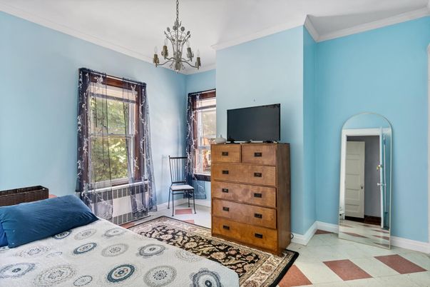 Bedroom, Chandelier, Interior
