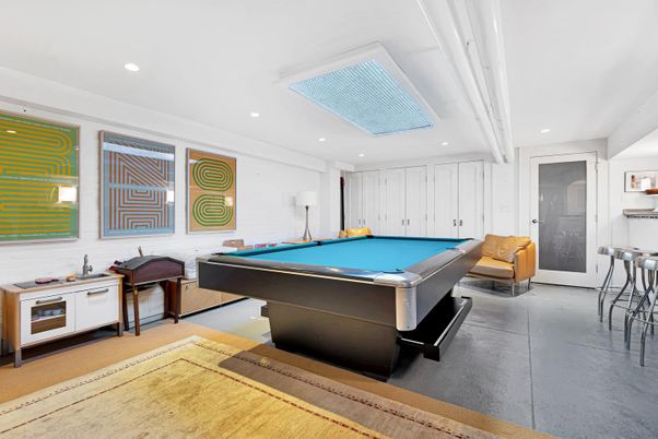 Billiard Table, Game Room, Interior, Recessed Lighting