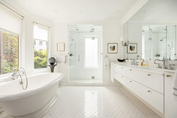 Bathroom, Dual Sink Vanities, Free Standing Baths, Glass Shower, Interior, Recessed Lighting