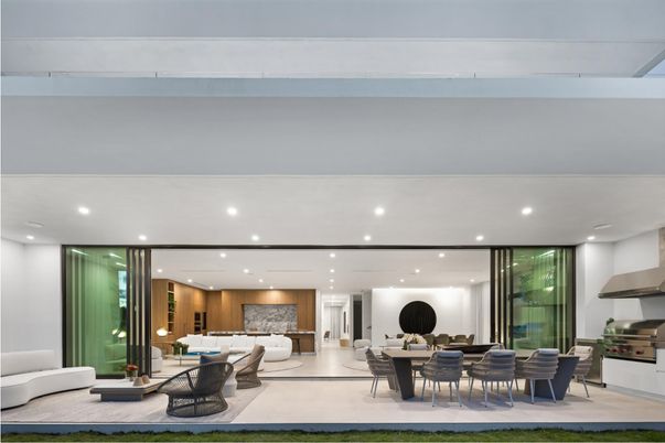 Dining room, Interior, Kitchen, Living room, Recessed Lighting, Stainless Steel Appliances