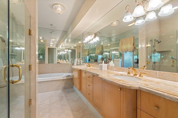 Bathroom, Dual Sink Vanities, Glass Shower, Interior