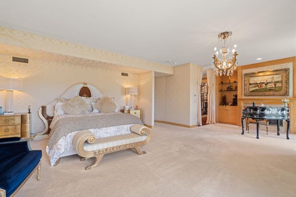 Bedroom, Chandelier, Interior, Recessed Lighting