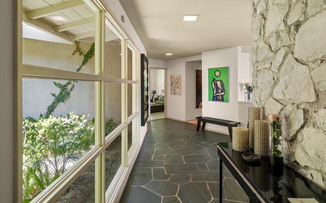 Interior, Recessed Lighting, Stone Walls