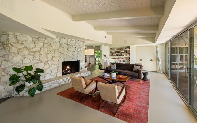 Fireplace, Interior, Living room, Stone Walls
