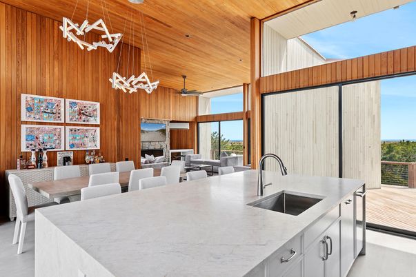 Dining room, Interior, Kitchen, Recessed Lighting, Wooden Ceilings, Wooden Walls
